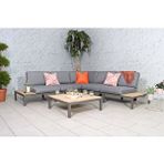 SCY Home Garden Nebia Dış Mekan Modern Bahçe Mobilyası Dış Mekan L Köşe Koltuk Takımı Balkon Oturma Grubu Açık Gri