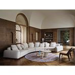 SCY Home Garden Parlex-a 5 Parça Sehpa Oval Teddy Koltuk Takımı Salon Oturma Grubu L Köşe Fonksiyonel Koltuk Takımı Krem