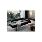 SCY Home Garden Pirata Metal Ayaklı Sırtlıklı Yastıklı Puf Bench 3 Kişilik Lobi Koltuğu Dekortatif Puf Oturak Siyah