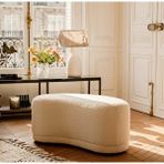 SCY Home Garden Scpf-102 Pares Modern Teddy Kumaş Puf Bench Dinlenme Yatağı Montajsız Oturak Bej
