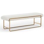 SCY Home Garden Strom Yatak Ucu Oturma Bankı Makyaj Oturağı Metal Ayaklı Krem Puf Bench Montajsız Oturak