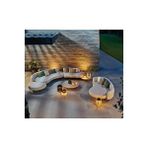 SCY Home Garden Timeo Dış Mekan 4+3+3 Büyük Puf , Küçük Puf , 2’li Orta Masa Ve Yan Sehpalı Bahçe Mobilyası Oturma Grubu Naturel