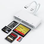 SD, CF, XD, Micro SD, MS Kartlar için Çoklu Kart Okuyucu, 5'i 2 Arada Çoklu Hafıza Kartı Okuyucu OTG Adaptör Hub, iPhone 16/iPhone 15/iPad/MacBook/Samsung, Windows, Mac OS, iOS, Linux, Android, Chrome