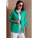 Sd Luxury Oversize Gömlek Bayan Gömlek 6781001 - Yeşil - 40