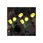 SD WORKS Güneş Enerjili 3 kafalı Sarı Lale Işıkları Dış Mekan Led Aydınlatma Solar Tulip Lights Yellow Color