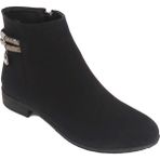 Sdf 071-24 Deri Fashion Fermuarlı Kadın Bot - Siyah