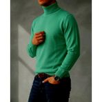 Sdnyazo Premium Erkek Yeşil Kaşmir ve Yünlü Tam Balıkçı Yaka Slim Fit Triko Kazak - XL