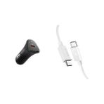 SDT Group 30W Usb-C Araç Içi Hızlı Şarj Aleti Pps Destekli Akım Korumalı Güç Adaptörü & & iPad Type-C Pd 3.0 EV301 - ACP08699 Usb-C To Usb-C 2 Metre Kablo 60W - 1 Adet