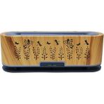 SDT Group Alev Desenli Ahşap Görünümlü Işıklı Kumandalı Hava Nemlendirici Buhar Makinesi Esansiyel Uçucu Yağ Aroma Difüzörü - 1BW-Beyaz