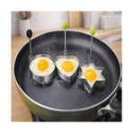 SDT Group Kalp,yıldız,yuvarlak Şekilli Yumurta Kalıbı Saplı – Saplı Omlet ve Pancake Şekillendirici Kalıp | Yapışmaz Tavaya Uyumlu, Burger, Sandviç, Omlet ve Pancake Için Pişirme Halkası (3 Lü Set) - 1BW-Beyaz