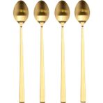 SDT Group Macchiato Kaşığı, Kahve Içeceği Için Paslanmaz Çelikten Uzun Kaşık, Uzunluk 20 Cm, 4 Adet, Pirinç Rengi - 2'si 1 Arada - 0,1 kg
