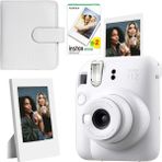 SDT Group Mini 12 Beyaz Fotoğraf Makinesi-20'li Film-Çerçeve ve Kare Albüm Seti - Açık Bej