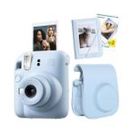 SDT Group Mini 12 Mavi Fotoğraf Makinesi-20'lu Film-Mini Albüm ve Deri Kılıf Seti - Açık Bej