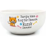 SDT Group Palto Tasarım Turşu Han Koş Bir Tanem Rızık Zamanı! Krem Seramik Kase - Hediye Seramik Kase - Option-1