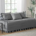 SDT Group Spaces Daybed Örtüsü - Lüks Çift Taraflı - Kapitone, Yatak Eteği ile Tüm Sezon Rahat Yatak, Uyumlu Şemsiyeler, 75'X39' Kömür Grisi 5 Parça - 001-Renkli - 100 x 100 cm