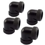 SDTC Tech 10 mm ID, 14 mm OD Metal ve PETG Sert Boru Bilgisayar Su Soğutma Sistemi Konnektörleri için 4'lü Paket 90 Derece Bağlantı El Bükme Dirseği