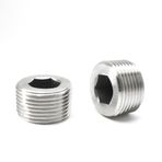 SDTC Tech 2'li Paket Boru Fiş Bağlantı Elemanları 1/2" NPT Erkek Diş 304 Paslanmaz Çelik İç Altıgen Soket Havşa Adaptörü