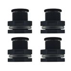 SDTC Tech NPT3/4 PVC Bölme Bağlantı Parçaları, Plastik Boru Konnektörleri Kovalar, Tanklar, Yağmur Varilleri için Kova Hortum Adaptörleri, Dişli Düz Bağlantı Elemanları (4 Adet)