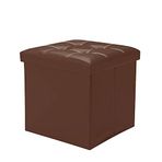 SDYBZSTU Kare Suni Deri Armut Koltuk, Yatak Odası Sehpası için Küçük Tabure, Katlanabilir Osmanlı Küp Ayaklık Siyah 15 x 15 x 15 İnç (Kahverengi 15 x 15 x 15 inç)