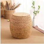 SDYBZSTU Tabure, Osmanlı Taburesi Ev Koleksiyonu Rattan Küçük Tabure Osmanlı Ayak Dayama Yuvarlak Ayak Taburesi Oturma Odası Den Yatak Odası için Rattan Sandalye Modernitesi (Boyut: 42cm) (37cm)
