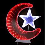 Se-Bm-079 Ay Yıldız Pano Türk Bayrağı Şerit Ledli Işıklı Tablo Hediyelik