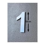 SE-Dizayn Kapı Numarası 10 CM No 1 Daire Masa Dolap Numarası Fırcalı Gümüş Kendinden Yapışkanlı