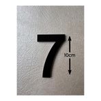 SE-Dizayn Kapı Numarası 10 CM No. 7 Daire Masa Dolap Numarası Siyah Kendinden Yapışkanlı