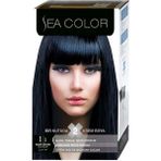 Sea Color 1.1 Mavi Siyah Saç Boyası Amonyaksız Kalıcı Parlak Renkler ile Beyaz Kapatma