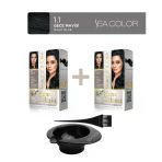 Sea Color 2'li Paket Home Colorist Set Saç Boyası 1.1 Gece Mavisi, Boya Tası ve Fırça Hediye!