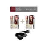 Sea Color 2'li Paket Home Colorist Set Saç Boyası 5.65 Yakut Kızılı, Boya Tası ve Fırça Hediye!
