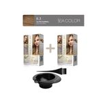Sea Color 2'Li Paket Home Colorist Set Saç Boyası 8.3 Altın Kumral, Boya Tası Ve Fırça Hediye!