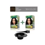 Sea Color 2'li Paket Natural Effect Set Boya Amonyaksız 3.0 Koyu Kahve, Boya Tası ve Fırça Hediye!