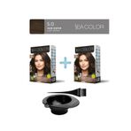 Sea Color 2'li Paket Set Saç Boyası 5.0 Açık Kahve, Boya Tası ve Fırça Hediye!