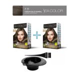 Sea Color 2'Li Paket Set Saç Boyası 7.11 Yoğun Küllü Kumral, Boya Tası Ve Fırça Hediye!