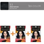 Sea Color 3'lü Express Şampuan Boya, Şampuan Kolaylığında Saç Boyama 1.1 Mavi Siyah