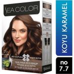 Sea Color 7/7 Koyu Karamel Krem Saç Boyası 2'li Akaju Viyole Canlı Renkler ile Kalıcı Etki 8698753381877