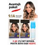 Sea Color 9.1a Küllü Sarı Ombre Cilası Tonlayıcı Saç Jel Boyası 2 Kutu
