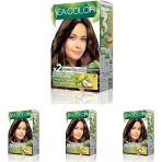 Sea Color Amonyaksız, Vegan, Doğal, Besleyici Kalıcı Saç Boyası%100 Beyaz Kapama (1 Paket 2 X 50 Ml Boya & Oksidan) (Çikolata Kahve 6.7) (4 P