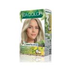 Sea Color Amonyaksız, Vegan, Doğal, Besleyici Kalıcı Saç BOYASI%100 Beyaz Kapama (1 Paket 2 x 50 ml Boya & Oksidan) (Platin Sarısı 0.1) - Option-1