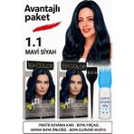 Sea Color Set Saç Boyası 1.1 Mavi Siyah 2 Li 2 Kutu+Pratik Boya Kabı