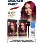 Sea Color Set Saç Boyası 4.65 Şarap Kızılı 2 Li 2 Kutu+Pratik Boya Kabı