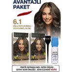 Sea Color Set Saç Boyası 6.1 Küllü Koyu Kumral 2 Li 2 Kutu+Pratik Boya Kabı