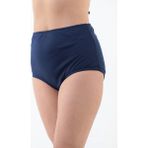 Sea Queen Kadın Büyük Beden Yüksek Bel Toparlayıcı Likralı Kumaş Bikini Altı - Lacivert - 54