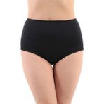 Sea Queen Kadın Büyük Beden Yüksek Bel Toparlayıcı Likralı Kumaş Bikini Altı - Siyah - 54