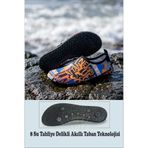 Sea&Blue Renkli Yazılı Kaymaz Silikon Tabanlı Çocuk Deniz Ayakkabısı - Plaj ve Havuz Ayakkabısı - Deniz Patiği