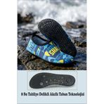 Sea&Blue Shark Mavi Kaymaz Silikon Tabanlı Çocuk Deniz Ayakkabısı - Plaj ve Havuz Ayakkabısı - Deniz Patiği