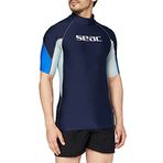 SEAC RAA Short Evo, Rash Guard erkek koruyucu tişörtü, UV önleyici, şnorkel ve yüzme için, açık mavi, S