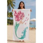 Seadream Tropikal Desenli Plaj Havlusu 70X140 cm Denizkızı - Standart - Çok Renkli