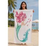 SeaDream Tropikal Desenli Plaj Havlusu 70X140 Cm Denizkızı