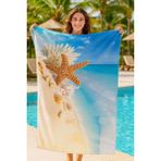 Seadream Tropikal Desenli Plaj Havlusu 70X140 cm Denizyıldızı - Standart - Çok Renkli